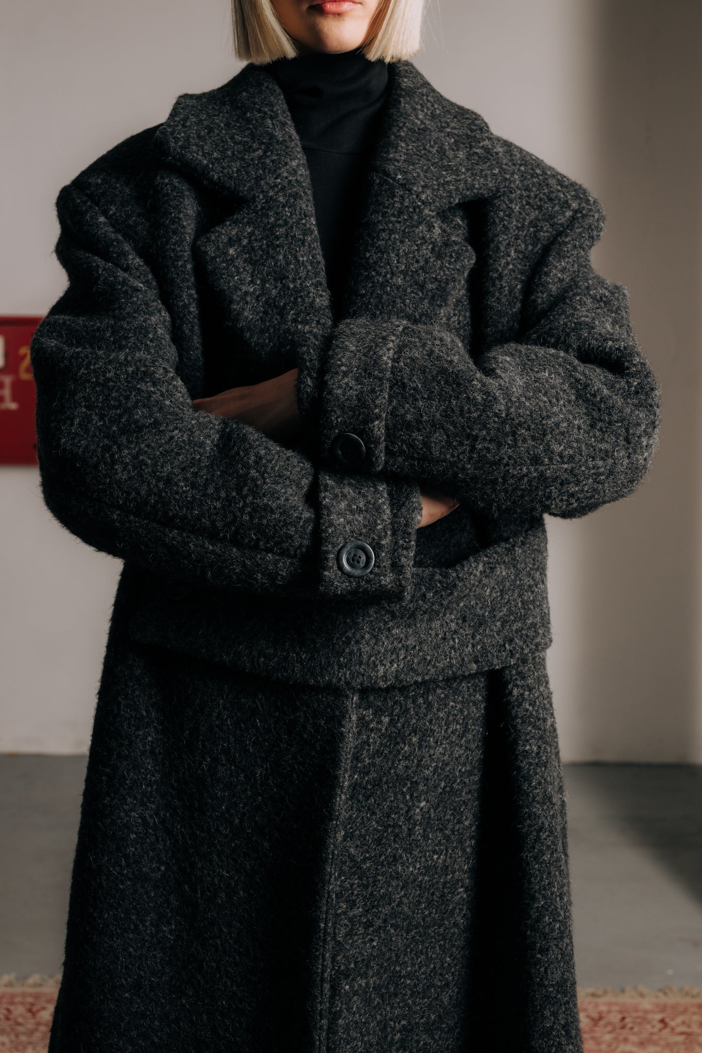 Anthracite alpaca coat
