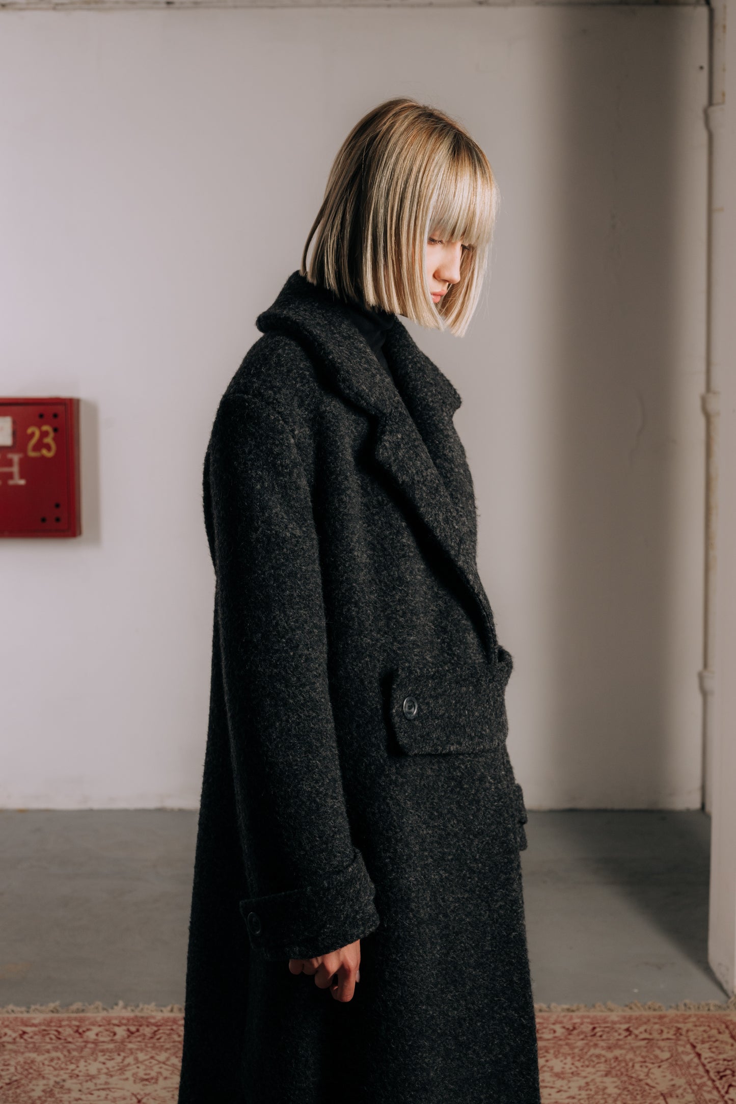 Anthracite alpaca coat