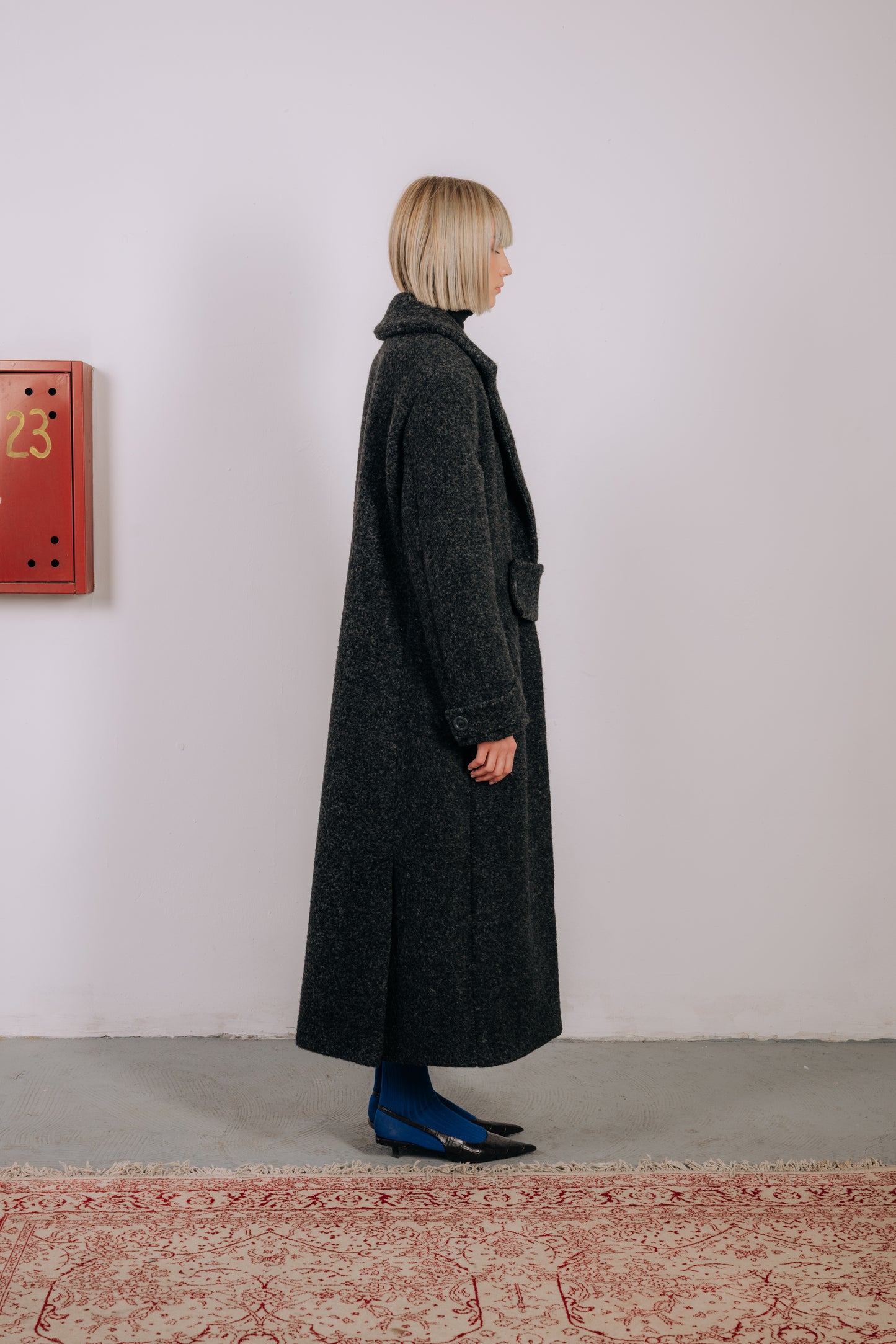 Anthracite alpaca coat