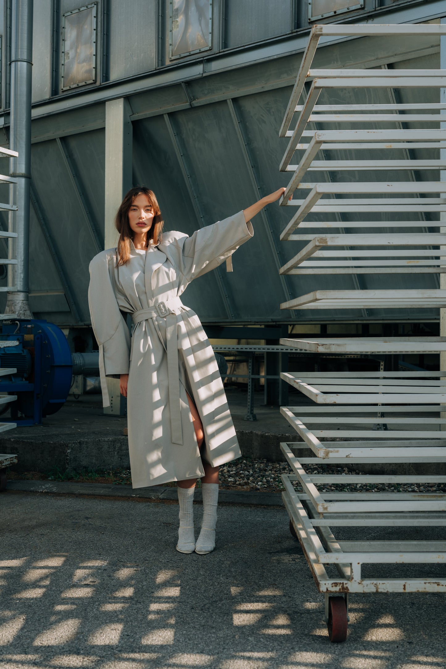 Grid raincoat