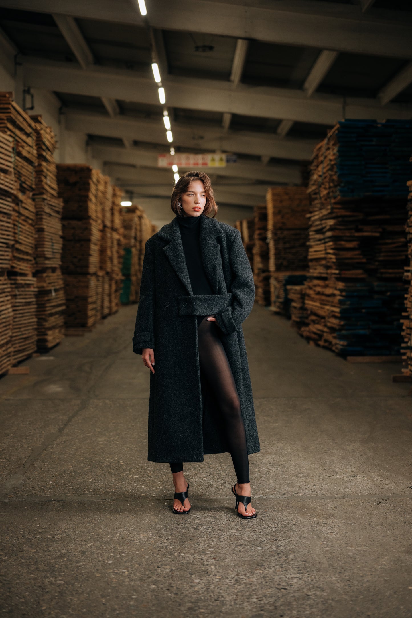 Anthracite alpaca coat