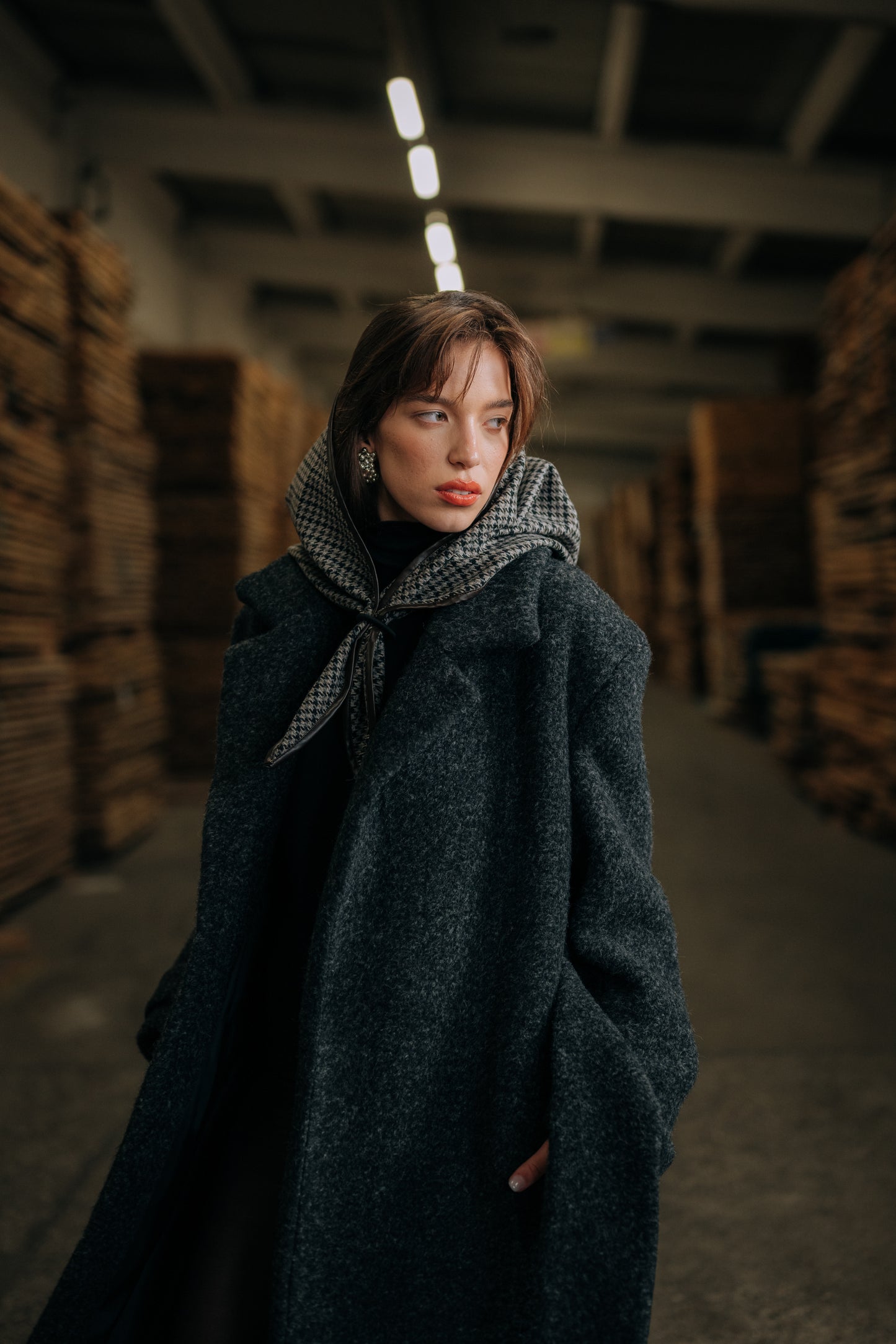Anthracite alpaca coat