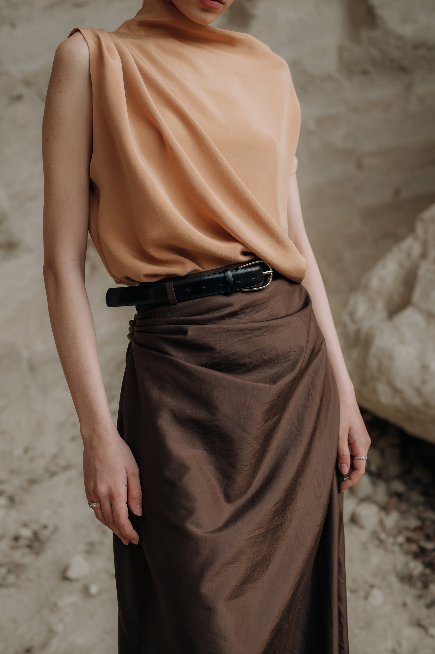 Sunset silk blouse