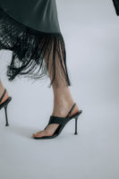 Obsidian fringe skirt