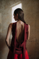 Bordeaux in silk blouse