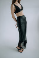 Obsidian fringe skirt